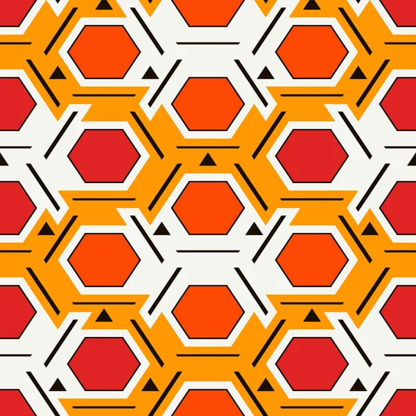 Modèle Géométrique Nid Abeille Contemporain Ornement Hexagonal Répété Carrelage Mosaïque — Image vectorielle