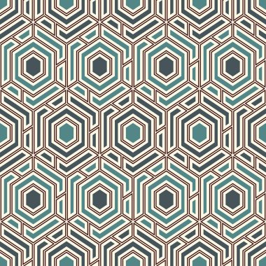 Çağdaş bal peteği geometrik deseni. Tekrarlanan altıgen süsü. Modern mozaik arka plan. Kusursuz yüzey soyut tasarımı. Geo duvar kağıdı. Dijital kağıt, tekstil baskısı. Vektör sanatı