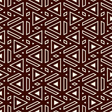 Çağdaş geometrik desen. Tekrarlanan üçgen motifi. Modern jeo soyut arkaplan. Kusursuz yüzey tasarımı. Süslü duvar kağıdı. Dijital kağıt, tekstil baskısı. Vektör illüstrasyonu