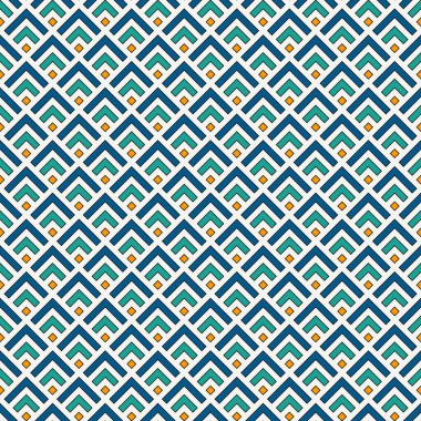 Tekrarlanan semboller soyut duvar kağıtları. Geleneksel Asya süsü ve deniz tarağı. Dağ damgası motifi. Terazili, pürüzsüz yüzey deseni. Modern Japon tarzı dijital kağıt, tekstil baskısı. Vektör