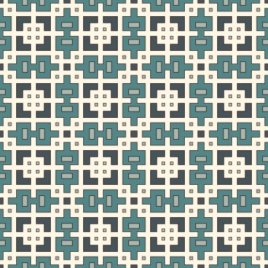 Tekrarlanan geometrik formlar ile mavi seamless modeli. Süs arka plan. Etnik ve kabile motifler. Dijital kağıt, tekstil baskı, sayfa dolgu. Vektör sanat