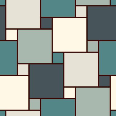 Kare şebeke yapısı. Pisagor fayans motifi. Klasik süslemeli kusursuz yüzey desenli tasarım. Geometrik soyut arkaplan. Modern tarz dijital kağıt, tekstil baskısı, sayfa dolumu. Vektör sanatı