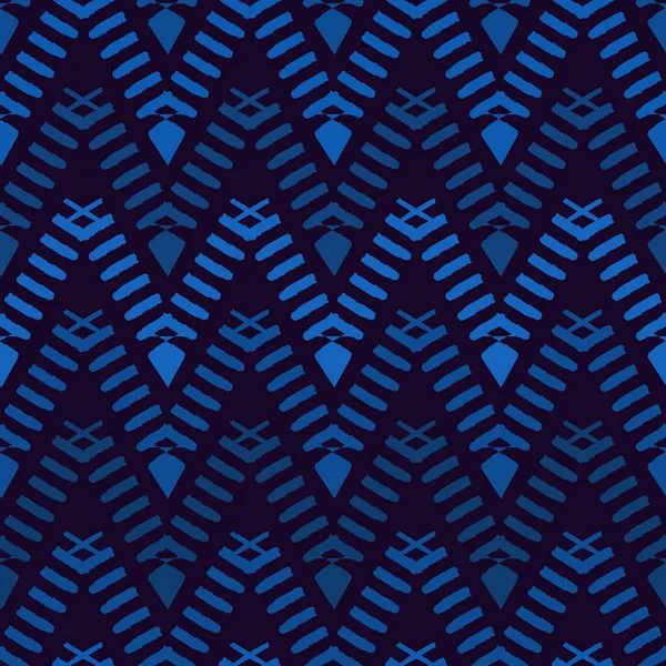 Patrón Étnico Sin Costuras Freehand Horizontal Zigzag Chevron Stripes Print — Vector de stock