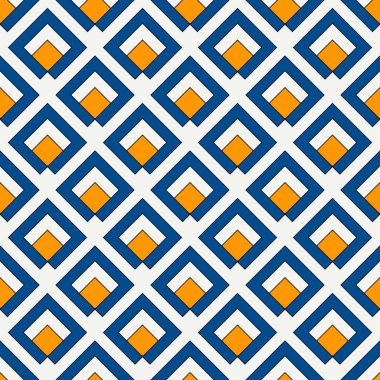 Elmas şebeke kusursuz desen. Etnik, kabilenin yüzey izleri. Geometrik süs. Tekrarlanan eşkenar dörtgen arka plan. Süslü duvar kâğıdı. Coğrafi vektör soyut çizimi