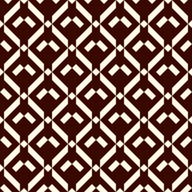 Elmas şebeke kusursuz desen. Etnik, kabilenin yüzey izleri. Geometrik süs. Tekrarlanan eşkenar dörtgen arka plan. Süslü duvar kâğıdı. Coğrafi vektör soyut çizimi