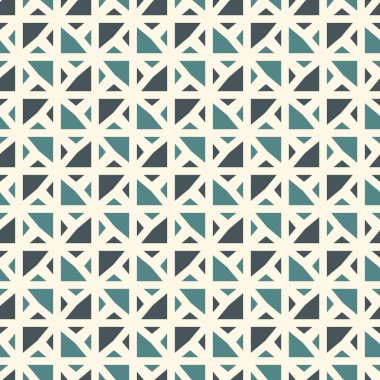 Beyaz arka planda tekrarlanan mini üçgenler. Basit, soyut bir duvar kağıdı. Geometrik şekilli kusursuz yüzey desenli tasarım. Modern tarz dijital kağıt, tekstil baskısı, sayfa dolumu. Vektör sanatı
