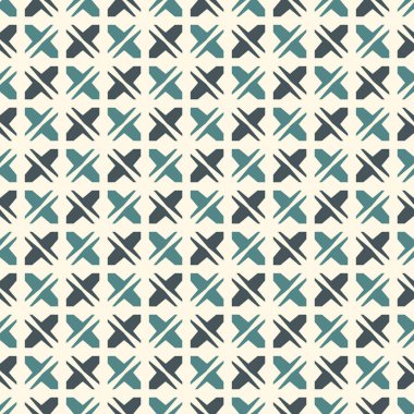 Geometrik dikişsiz desen. Basit yüzey izi. Haç motif süsü. Minimum jeo modern arka plan. Vektör soyut dijital kağıt