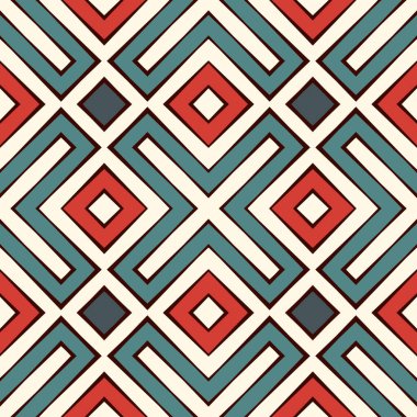 Geometrik şekilli, etnikli, pürüzsüz bir şekil. Amerikan yerlileri soyut arkaplan süslemeleri. Kabile motifi. Dijital kağıt, tekstil baskısı, sayfa doldurma. Vektör sanatı