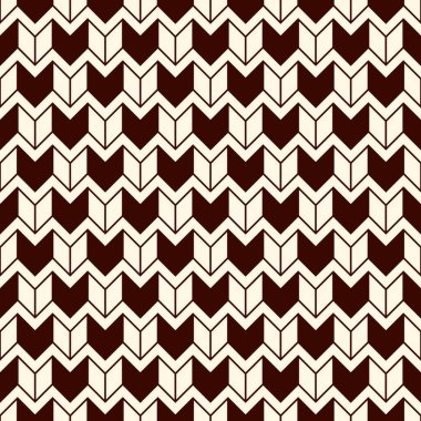 Herringbone motifli kusursuz yüzey dizaynı. Tekrarlanan semboller duvar kâğıdı. Zigzag çizgileri. Çentikli üçgen dalgalar. Dijital kağıt, tekstil baskısı, sayfa doldurma. Vektör sanatı