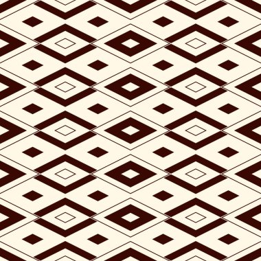 Geometrik şekilli hatsız desen. Tekrarlanan elmas süslemeleri soyut arka plan. Rhombuslar ve pastiller motifi. Modern tarz dijital kağıt, tekstil baskısı, sayfa dolumu. Vektör sanatı