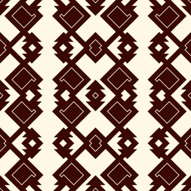 Etnik tarz, geometrik şekilli, pürüzsüz desen. Amerikan yerlileri soyut arkaplan süslemeleri. Kabile motifi. Boho şık dijital kağıt, tekstil baskısı, sayfa dolumu. Vektör sanatı