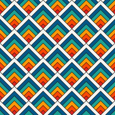 Tekrarlanan semboller soyut duvar kağıtları. Geleneksel Asya süsü ve deniz tarağı. Dağ damgası motifi. Terazili, pürüzsüz yüzey deseni. Modern Japon tarzı dijital kağıt, tekstil baskısı. Vektör