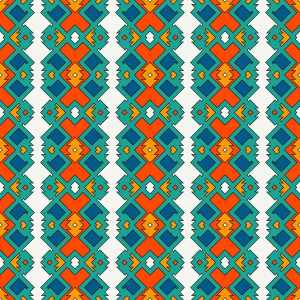 Ethnic Style Seamless Pattern Geometric Figures Native Americans Ornamental Abstract — Stock Vector