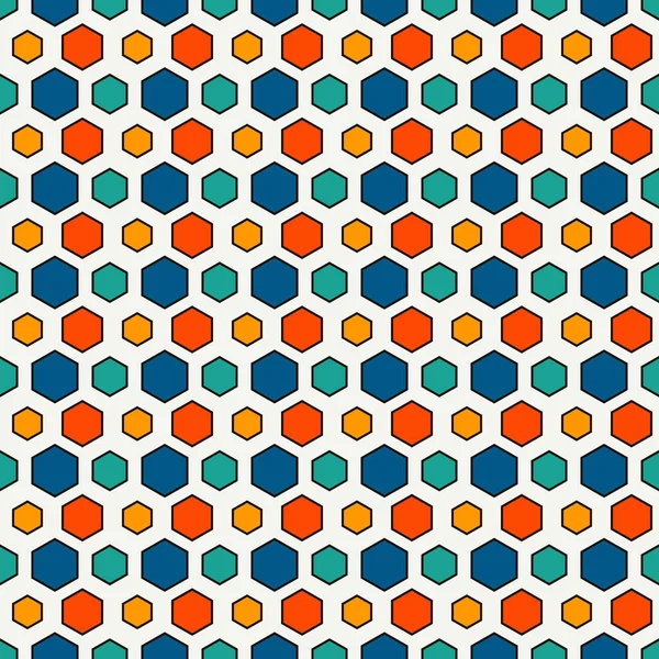 Honeycomb Сетки Абстрактного Фона Повторяющиеся Неправильные Обои Шестиугольника Бесшовный Рисунок — стоковый вектор