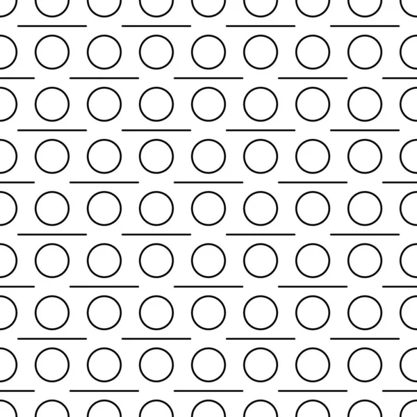 Circles Lines Seamless Pattern Circle Shapes Strokes Ornament Balls Dashes — Stock Vector