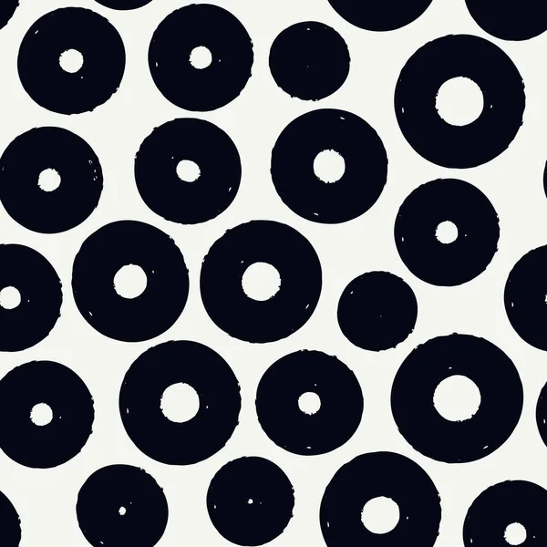 Polka Dot Pincel Padrão Sem Costura Fundo Design Grunge Freehand — Vetor de Stock