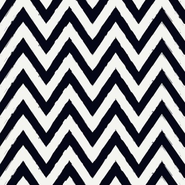 Fırça darbeleri kusursuz desen oluşturur. Freehand yatay zikzak çizgileri. Tekrarlanan semboller arka planda. Basit bir geometrik süs. Moda grunge tasarımı. Vektör soyut modern duvar kağıdı