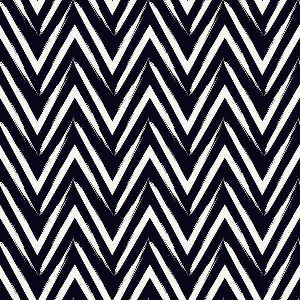 Fırça darbeleri kusursuz desen oluşturur. Freehand yatay zikzak çizgileri. Tekrarlanan semboller arka planda. Basit bir geometrik süs. Moda grunge tasarımı. Vektör soyut modern duvar kağıdı