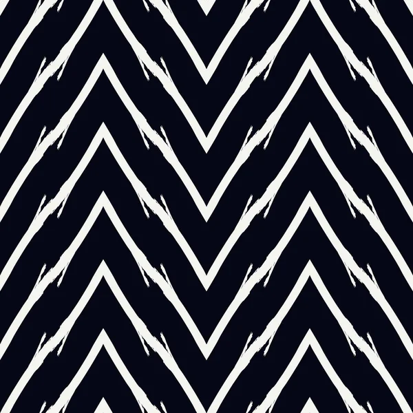 Coups Pinceau Motif Sans Couture Rayures Zigzag Horizontales Main Levée — Image vectorielle