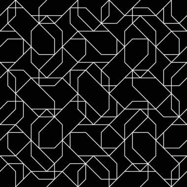 Modern süs. Kusursuz geometrik ızgara. İşlemeli arka plan. Kabile duvar kâğıdı. Etnik halk imajı. Kabile motifi. Antik mozaik. Dijital kağıt, web tasarımı, tekstil baskısı, fon. Vektör sanatı