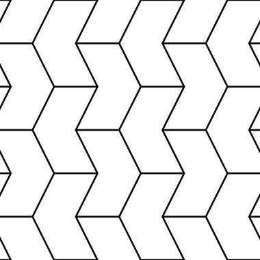 Mozaik. Zigzag figürleri. Tekrarlanan bulmaca arka planı şekillendirir. Ok motifi. Şebekelerin duvar kağıtları. Parke fon. Dijital kağıt, web tasarımı, tekstil baskısı. Kusursuz vektör desenli sanat çalışması