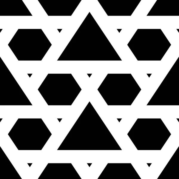 Mozaik Üçgenler Altıgenler Şebeke Arka Planı Etnik Fayans Motifi Geometrik — Stok Vektör
