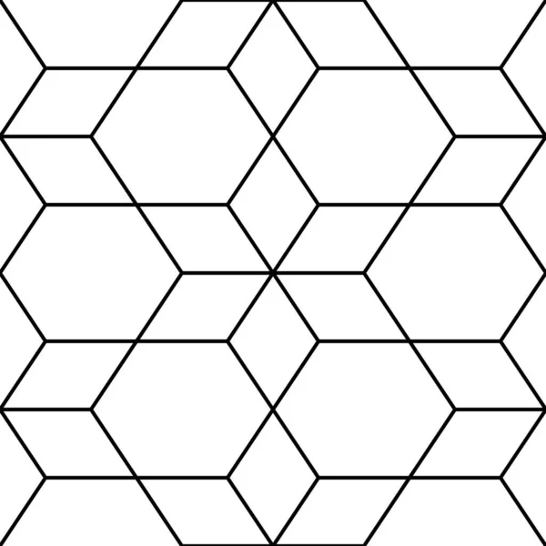 Rhombuses Hexagons Diamonds Lozenges Mosaic Grid Background Ethnic Tiles Motif — Stock Vector