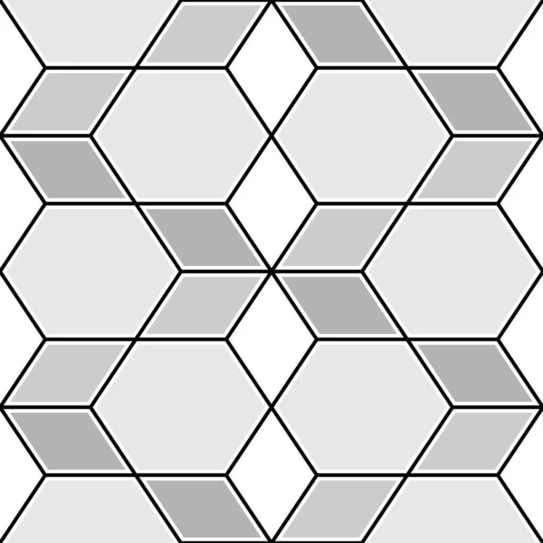 Rhombussen Zeshoeken Diamanten Zuigtabletten Mozaïek Vloer Etnische Tegels Motief Geometrische — Stockvector