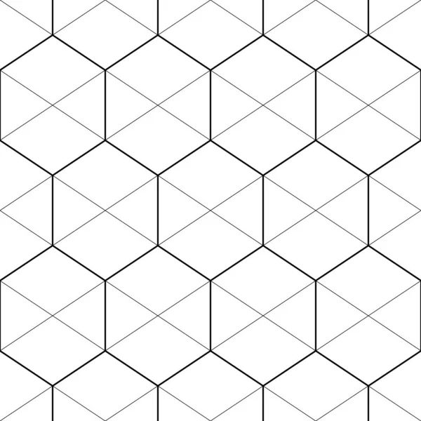 Padrão Mosaico Sem Costura Hexágonos Losango Ornamento Triângulos Fundo Grade — Vetor de Stock
