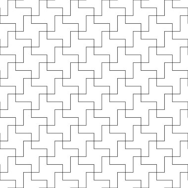 Kusursuz Sayagata deseni. Tekrarlanan iç içe geçmiş manji. Doğu sembolleri süslemesi. Geleneksel mimari duvar kağıdı. Eski etnik mozaik motifi. Dijital kağıt, tekstil baskısı. Vektör sanatı.