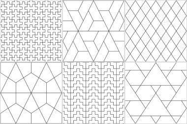 Etnik, pürüzsüz desenler koleksiyonu. Rhombuslar, elmaslar, pastiller, üçgenler, altıgenler, çapraz motifler. Halk baskısı. Geometrik süsler ayarlandı. Kabile duvar kağıtları. Resimleri özetler. Vektörler paket halinde.