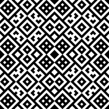 Etnik süslemelerle kusursuz desen. İşlemeli arka plan. Kabile duvar kâğıdı. Etnik halk imajı. Kabile motifi. Antik mozaik. Dijital kağıt, web tasarımı, tekstil baskısı, fon. Vektör sanatı.