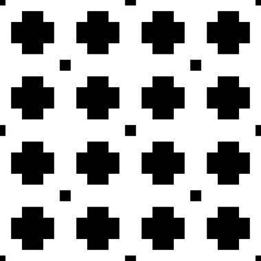 Kusursuz desenli haçlar, kareler. Arka planda tekrarlanan haç şekilleri süslemeler. Antik nakış işlemeli duvar kağıdı. Etnik motif. Dijital kağıt, tekstil baskısı, web tasarımı. Vektör illüstrasyonu.