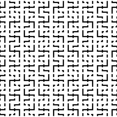 Mozaik süslemeli kusursuz yüzey dizaynı. Tekrarlanan yapboz figürleri. Etnik nakış motifi. Şebeke duvar kağıdı. Sayfa dolguları için dijital kağıt, web tasarımı, tekstil baskısı. Vektör.