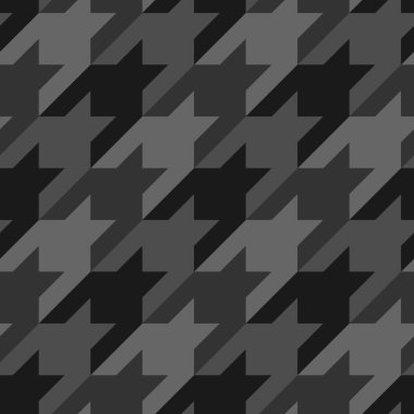 Houndstooth süslemeli kusursuz yüzey desenli tasarım. Kumaş duvar kağıdı. Kumaş arka plan. Mozaik motifi. Dijital kağıt, tekstil baskısı, sayfa doldurma, web tasarımı. Moda materyali imajı. Vektör sanatı.