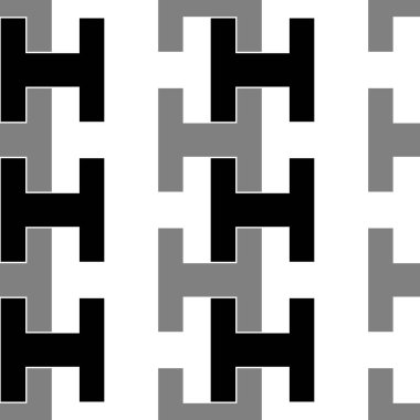 Kiremit süslemeli kusursuz yüzey desenli tasarım. Tekrarlanan harf şekilleriyle resim. Eski mozaik duvar kağıdı. Etnik motif. Sayfa doldurmak için dijital kağıt, web tasarımı, tekstil baskısı. Vektör sanatı.