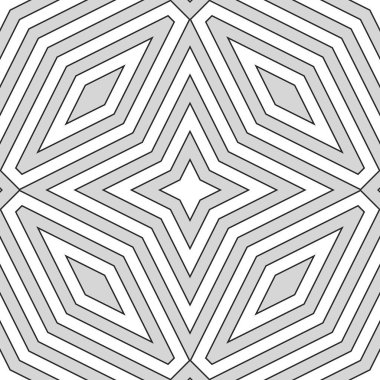 Uzamış altıgenler, eşkenar dörtgenler ve yıldızlarla kusursuz bir yüzey dizaynı. Renkli figürler. Mozaik fayans motifi. Tekrarlanan çokgenler. Etnik işlemeli duvar kâğıdı. Dijital kağıt.