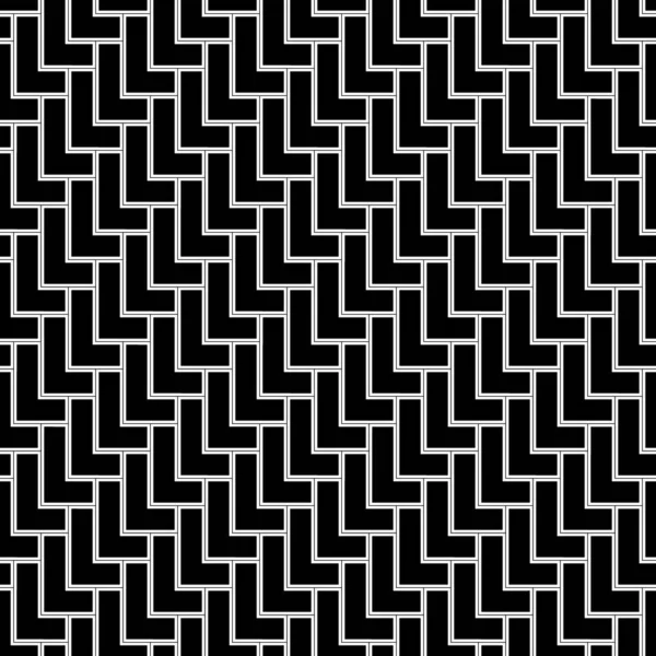 Shape Blocks Wallpaper Repeated Black Mosaic Figures White Background Seamless — Stock Vector
