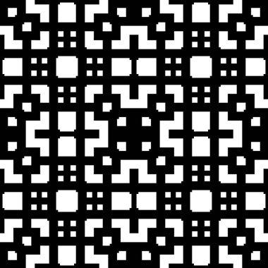 Kusursuz Çin cam izleme deseni. Tekrarlanan biçimlendirilmiş siyah kareler ve beyaz arkaplanda çapraz çizgiler. Kafes motifi. Simetrik geometrik ızgara duvar kağıdı. Dijital kağıt. Vektör illüstrasyonu