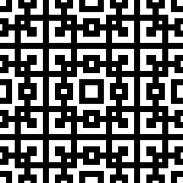 Seamless Chinese Window Tracery Pattern Repeated Stylized Black Squares Crossed — Stock Vector