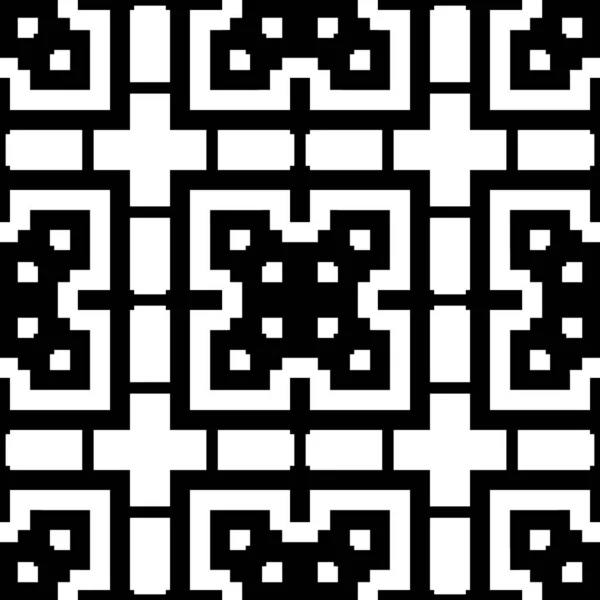 Безшумний Китайський Віконний Візерунок Повторний Стилізований Чорний Квадрат Перехресні Лінії — стоковий вектор