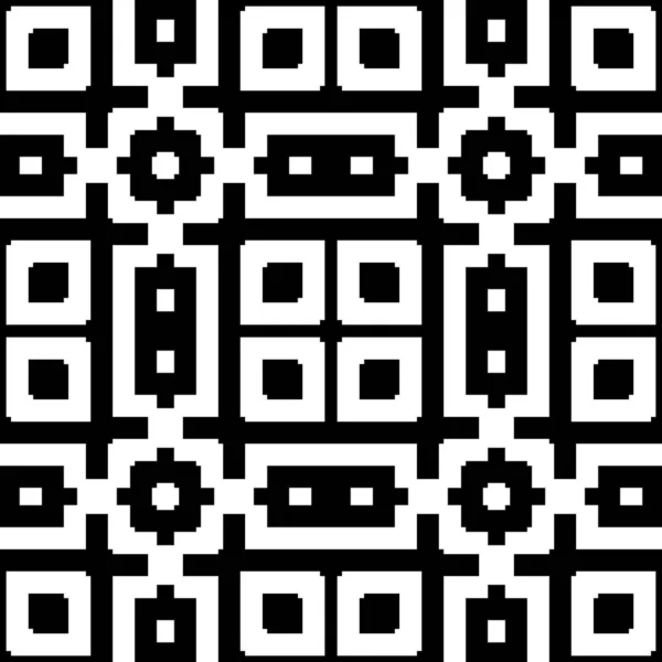 シームレスな中国のウィンドウトレースパターン 様式化された黒の正方形を繰り返し 白い背景に線を越えました 格子をモチーフに 対称幾何学グリッド壁紙 デジタルペーパー ベクターイラスト — ストックベクタ