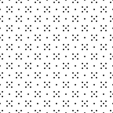 Siyah yuvarlak benek dokusu. Çemberler işlemeli arka plan. Puantiyeli motif. Dairesel süslemeli kusursuz yüzey desenli tasarım. Tekstil baskısı için dijital kağıt, web tasarımı. Vektör illüstrasyonu.