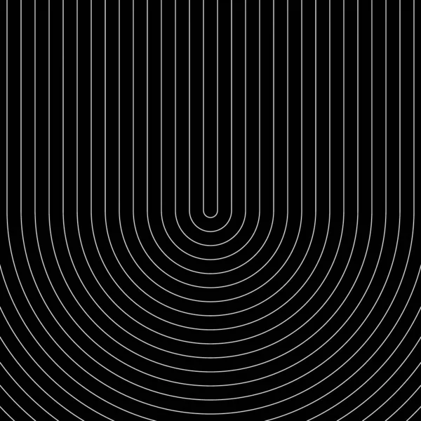 Siyah Arka Planda Beyaz Yuvarlak Çizgiler Çizgili Duvar Kağıdı Simetrik — Stok Vektör
