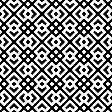 Kusursuz Çin cam izleme deseni. Beyaz arka planda tekrarlanan siyah eşkenar dörtgenler. Simetrik geometrik soyut duvar kâğıdı. Trellis motifi. Dijital kağıt, tekstil baskısı. Vektör illüstrasyonu