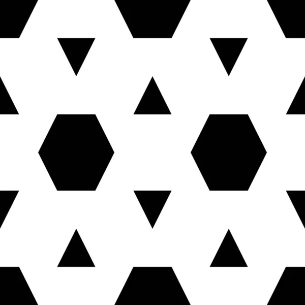 Triángulos Adornos Hexagonales Mosaico Rejilla Fondo Azulejos Étnicos Motivo Papel — Vector de stock