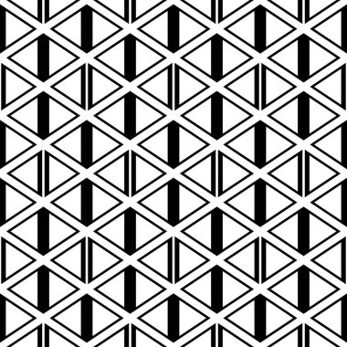 Kusursuz mozaik desen. Karabasanlar, üçgenler, süsler. Şebeke arka planı. Eski etnik motif. Duvar kağıdını rendele. Parke fon. Dijital kağıt, web tasarımı, tekstil baskısı. Elmas vektörü.