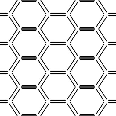 Kusursuz mozaik desen. Altıgen süsü. Şebeke arka planı. Eski etnik motif. Geometrik ızgara duvar kağıdı. Parke fon. Dijital kağıt, web tasarımı, tekstil baskısı. Bal peteği vektör illüstrasyonu.