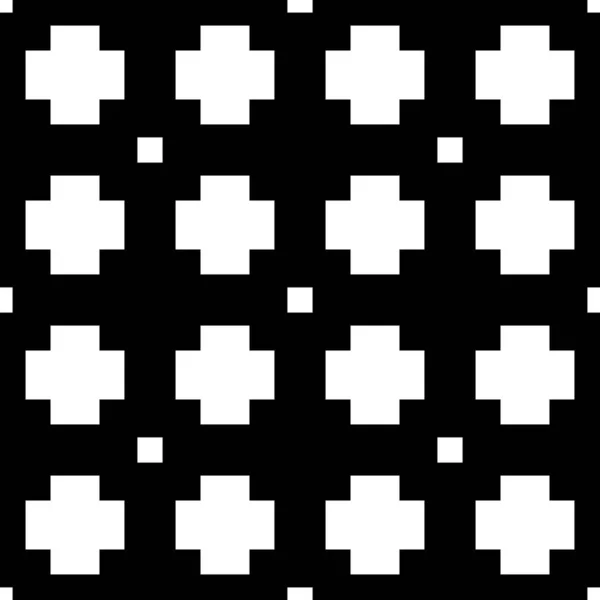 十字とのシームレスなパターン 正方形 繰り返し十字型の装飾が施された背景 古代の刺繍壁紙 民族モチーフ デジタルペーパー テキスタイルプリント ウェブデザイン ベクターイラスト — ストックベクタ
