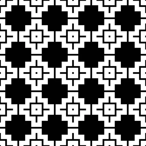 Seamless Pattern Inca Crosses Ornament Ethnic Embroidery Background Tribal Wallpaper — Stock Vector